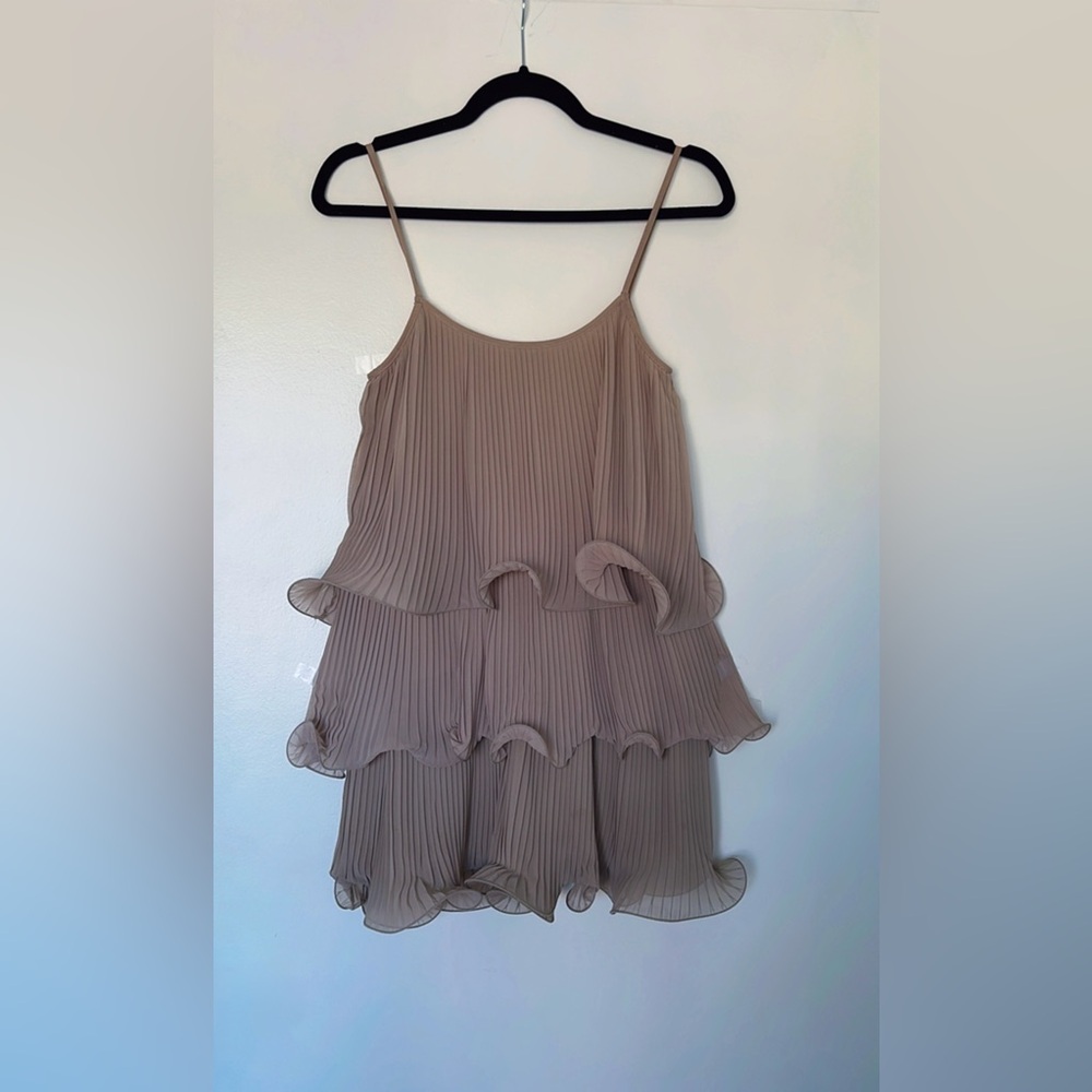 H&M Beige Pleated Dress